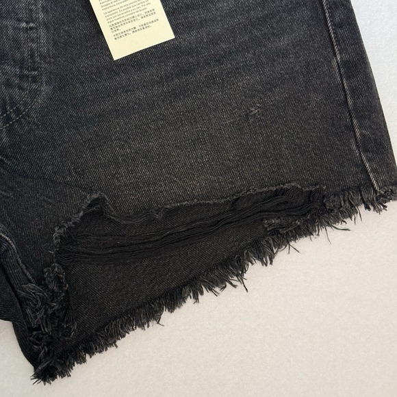 LEVI'S 501 BLACK Denim Short High Rise Fitted Through Hip Size W28 New With Tags - Picture 11 of 15